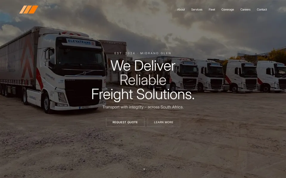 TC Van de Merwe Logistics homepage